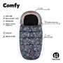 Sac de iarna, Petite&Mars, Comfy, 4 in 1, Impermeabil,Cu blanita si interior din fleece, Universal, Pentru carucior, 100 x 55 cm, Albastru Deschis - 12