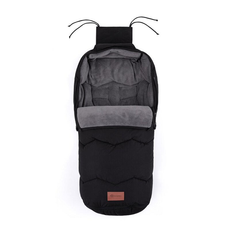 Sac de iarna, Petite&Mars, Impermeabil, Pentru patut, carucior si scaun auto, 4 in 1, Universal, 82x49 cm, Warmy, Negru