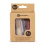 Set 2 periute de dinti pentru deget, Petite&Mars, Cu peri moi, Silicon, Include cutie depozitare, 0 luni+, Roz/Bej - 4