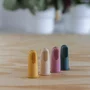 Set 2 periute de dinti pentru deget, Petite&Mars, Cu peri moi, Silicon, Include cutie depozitare, 0 luni+, Roz/Bej - 6