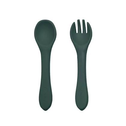 Set tacamuri, Petite&Mars, Take&Match, Din silicon, Fara BPA 6 luni+, Verde inchis