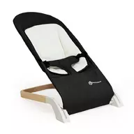 Sezlong balansoar, Petite&Mars, Calmy, Cu centura in 3 puncte, De la nastere pana la 9 kg, Conform standardului EN12792, Negru
