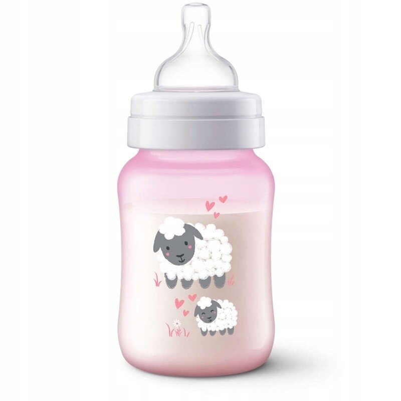 Philips avent - biberon , anticolici, cu tetina debit lent din polypropilena (pp) 260 ml, roz