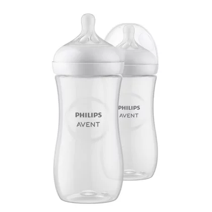 Biberon anticolici, Philips Avent, Natural Response, 330 ml, 3 luni+,  2 bucati, Alb
