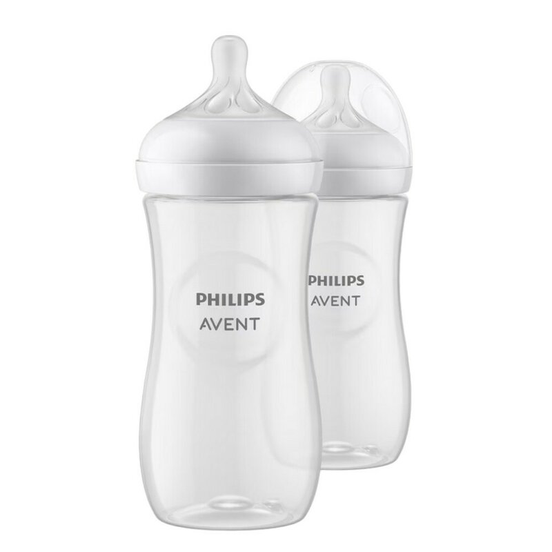 Biberon anticolici, Philips Avent, Natural Response, 330 ml, 3 luni+, 2 bucati, Alb