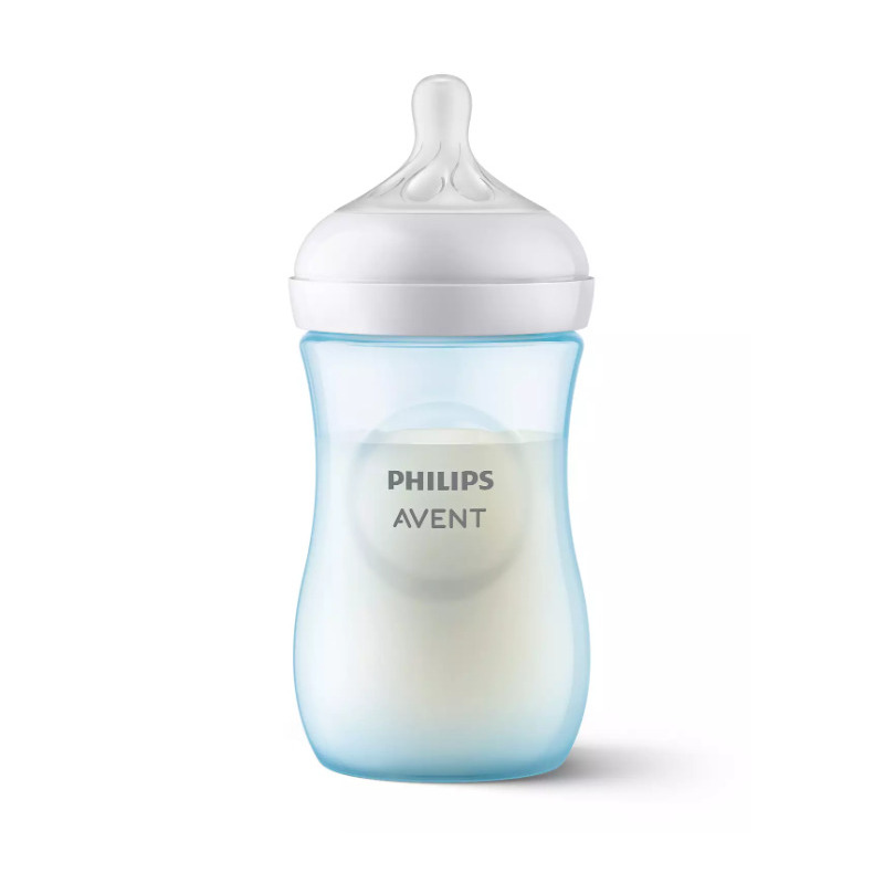 Biberon, Philips Avent, Natural Response, 1 luni+, 260 ml, Fara BPA, Anticolici, Albastru