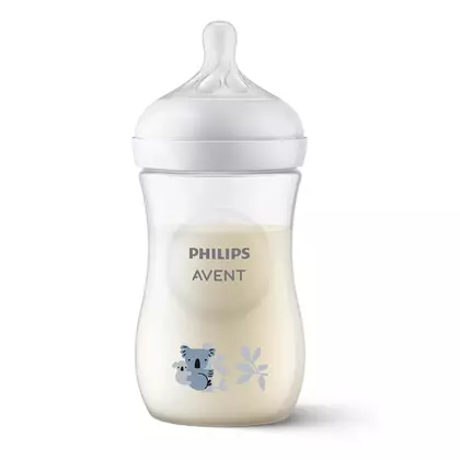 Biberon, Philips Avent, Natural Response, 3-6 luni, debit 3 (mediu), 260 ml, Fara BPA, Anticolici, Koala