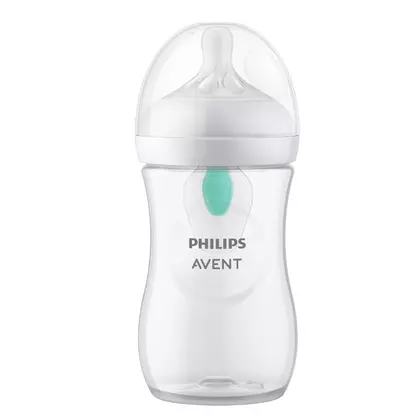 Biberon, Philips Avent, Natural Response, Cu supapa AirFree, 3-6 luni, debit 3 (mediu), 260 ml, Fara BPA, Anticolici, Alb