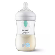 Biberon, Philips Avent, Natural Response, Cu supapa AirFree, 1 luni+, 260 ml, Fara BPA, Anticolici, Elefant