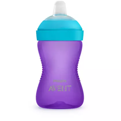Canuta cu tetina de formare, Philips Avent,  Moale, 9 luni+, 300 ml, Violet
