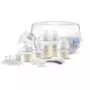 Pompa manuala de san, Philips Avent, Set cadou cu biberoane anticolici Natural Response, suzete si sterilizator microunde, Fara BPA, 0 luni+, Alb - 2
