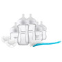 Set pentru nou-nascuti, Philips Avent, 5 biberoane anitcolici + 2 suzete + 1 perie de curatat, Din sticla, 3x120 ml, 2x260 ml, Natural Response, 0 luni+, Alb - 1