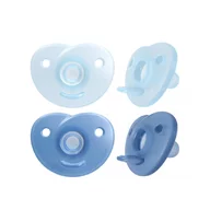 Suzete set, Philips Avent, Soothie, 2 buc, 0-6 luni, Din silicon, Includ cutie pentru depozitat, Albastru