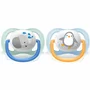 Suzete set, Philips Avent,  Ultra air,  0-6 luni, 2 buc Din silicon, Albastru-Portocaliu - 3