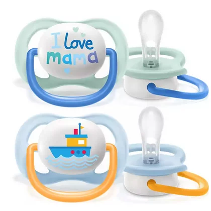 Suzete set, Philips Avent,  Ultra air,  2 buc, 0-6 luni, Din silicon, Multicolor