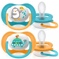 Suzete set, Philips Avent,  Ultra air,  2 buc, 6-18 luni+, Din silicon, Multicolor