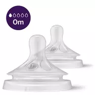 Set tetine, Philips Avent, Natural Response, 2 buc, Cu debit 1 (lent), 0 luni, Transparent