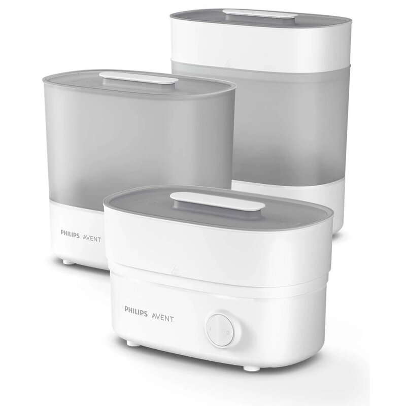 Philips avent - sterilizator electric de biberoane, cu tava de scurgere, sterilizare in 10 min, design compact, 220v, alb
