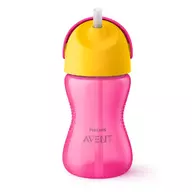 Canuta cu pai, Philips Avent,  Cu supapa etansa, 300 ml, 12 luni+, Roz