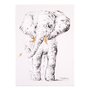 Pictura in ulei Childhome 30x40 cm, Elefant cu detalii aurii - 1