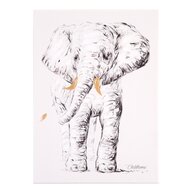 Childhome - Pictura in ulei  30x40 cm, Elefant cu detalii aurii