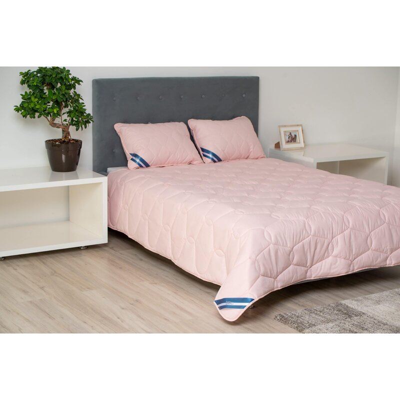 Pilota bumbac Somnart Bella 200x220cm, umplutura grosime medie de vara 200 g/mp, roz