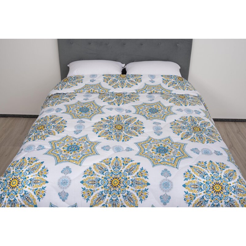 Somnart - pilota de iarna matlasata armonia somnomed, 200x220 cm, policotton imprimat, sezon rece, 400 g/mp
