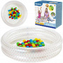Piscina gonflabila pentru copii, 2 inele, 50 de bile colorate, Bestway, 91 x 20 cm, Alb cu buline Roz - 2