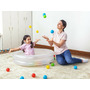 Piscina gonflabila pentru copii, 2 inele, 50 de bile colorate, Bestway, 91 x 20 cm, Alb cu buline Roz - 5