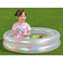 Piscina gonflabila pentru copii, 2 inele, 50 de bile colorate, Bestway, 91 x 20 cm, Alb cu buline Roz - 6