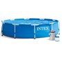 Piscina, Intex, 9W1, Rotunda, Cu cadru metalic, Cu pompa de filtrare, Dimensiuni 305 x 76 cm, 6 ani+, Albastru - 4