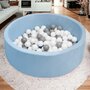 Piscina uscata, New Baby, Cu 150 de bile (Alb, gri), Din tesatura fina cu certificare Oeko-Tex Standard 100, Dimensiune 83 x 83 x 30 cm, Blue - 2