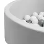 Piscina uscata, New Baby, Cu 150 de bile (Alb, gri), Din tesatura fina cu certificare Oeko-Tex Standard 100, Dimensiune 83 x 83 x 30 cm, Grey - 3