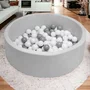 Piscina uscata, New Baby, Cu 150 de bile (Alb, gri), Din tesatura fina cu certificare Oeko-Tex Standard 100, Dimensiune 83 x 83 x 30 cm, Grey - 2