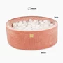 Piscina uscata cu 200 de bile 7cm (Alb perlat) MeowBaby  , 90x30 cm, Premium Velur reiat   corduroy Sand - 2