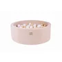 Piscina uscata cu 200 de bile (Alb, Bej) MeowBaby  , 90x30 cm, Catifea Ecru - 1