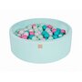 MeowBaby® - Piscina cu bile,  Cu 200 bile, Alb perlat  Turcoaz  Roz  Mint, 90x30 cm, Verde - 1