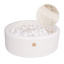 Piscina uscata cu 250 de bile (Alb) MeowBaby  , tesatura bucle, 90x30 cm, Teddy Alb - 1