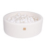 Piscina uscata cu 250 de bile (Alb) MeowBaby  , tesatura bucle, 90x30 cm, Teddy Alb - 2