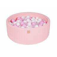 MeowBaby® - Piscina cu bile Amour,  Cu 250 bile, Alb perlat  Transparent  Roz Pastel, 90x30 cm, Roz