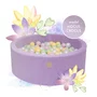 Piscina uscata cu 250 de bile (Pastel Roz si Galben, verde deschis, alb perlat) MeowBaby  , Hocus Crocus, 90x30 cm, Catifea Lila - 1