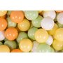 Meowbaby® - Piscina uscata cu 300 de bile (alb, portocaliu, verde deschis si galben pastel) MeowBaby  , Dino, 90x90x40 cm, Gri - 3