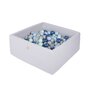 Meowbaby® - Piscina uscata cu 300 de bile (babyblue. mint. blue perlat. transparent) MeowBaby . Blue Lagoon. 90x90x40 cm. Gri - 2