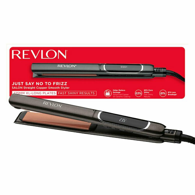 Revlon - Placa de indreptat parul Salon Straight Copper Smooth RVST2175E2, afisaj LCD