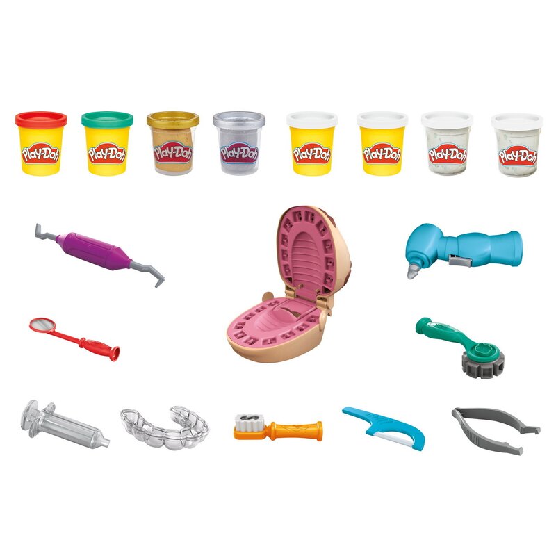 Hasbro - Set Dentistul , Play-Doh , Cu accesorii, Cu dinti colorati