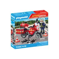 Playmobil-MOTOCICLETA DE POMPIERI LA LOCUL ACCIDENTULUI