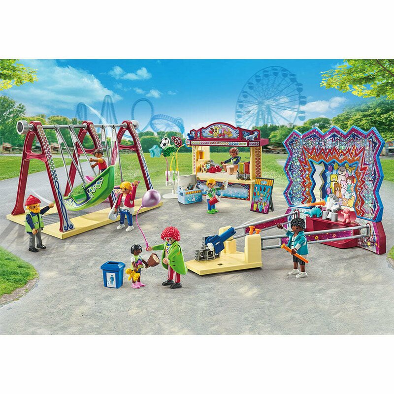 planse de colorat cu copii care se joaca in parc Playmobil - Parc Atractii Pentru Copii