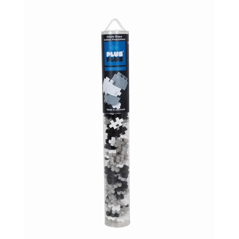 Plus plus - jucarie de constructie tonuri de gri, 100 piese in tub