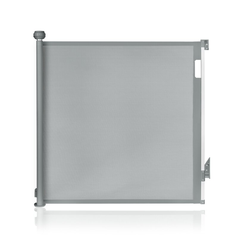 Poarta de siguranta, Lionelo, Thea, Textila, Ofera vizibilitate, Retractabila, Mecanism dublu de blocare, Montaj universal, 80x140 cm, Conform cu standardul european de securitate EN1930, Gri