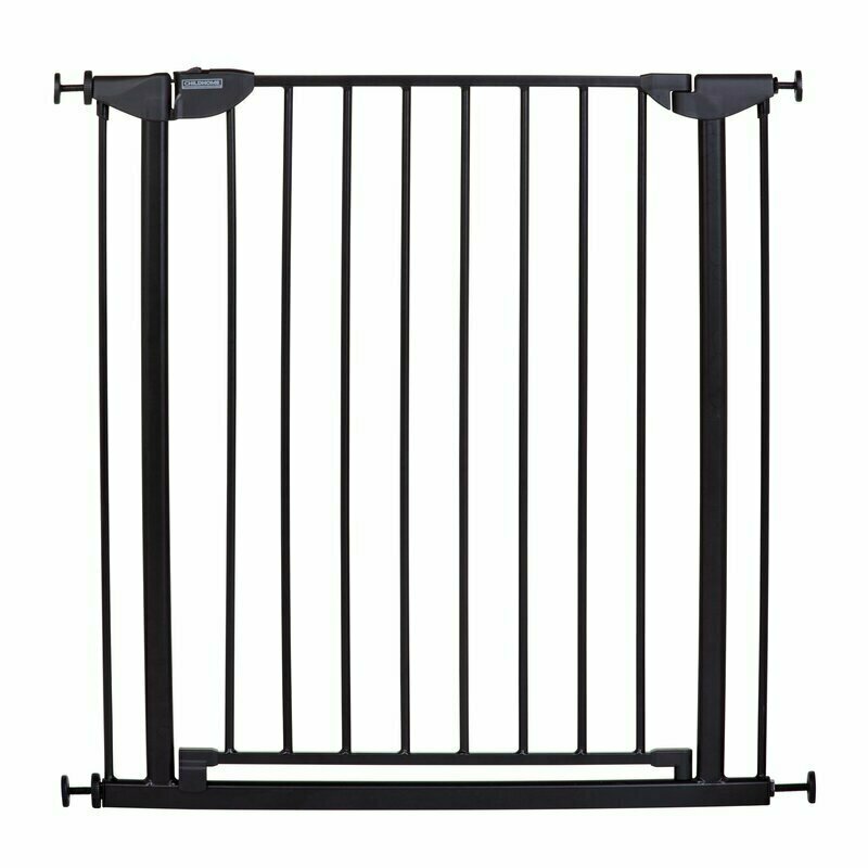 Poarta de siguranta metal Childhome Eltra Doorgate Pressure 75-81 cm, Negru